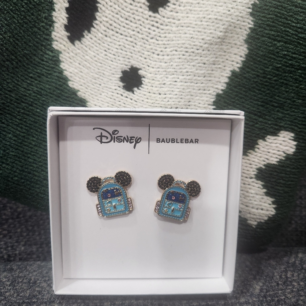 Disney Baublebar Mickey Mouse Backpack Stud Earrings Brand New In Box